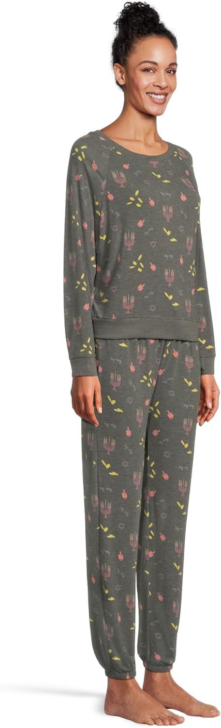 image:imageHoneydew Intimates womens Star Seeker Brushed Jersey Lounge SetCharcoal Hanukkah