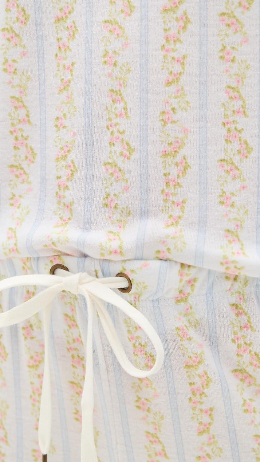 image:imageHoneydew Intimates womens Star Seeker Brushed Jersey Lounge SetWhite Floral Stripe