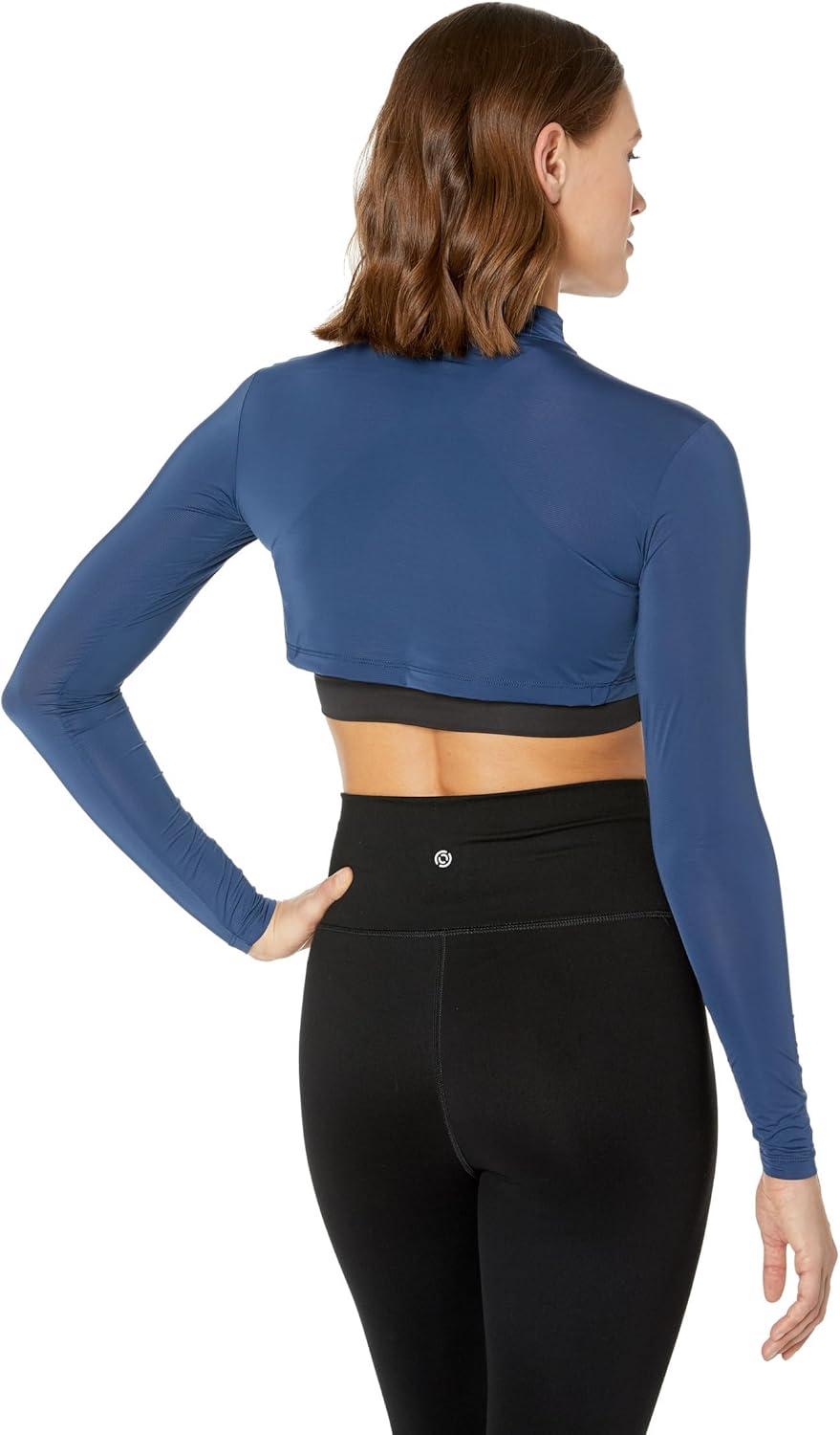 image:imageJamie Sadock Sunsense 35 SPF Lightweight Long Sleeve Mock Neck Crop Layering TopMoonlit
