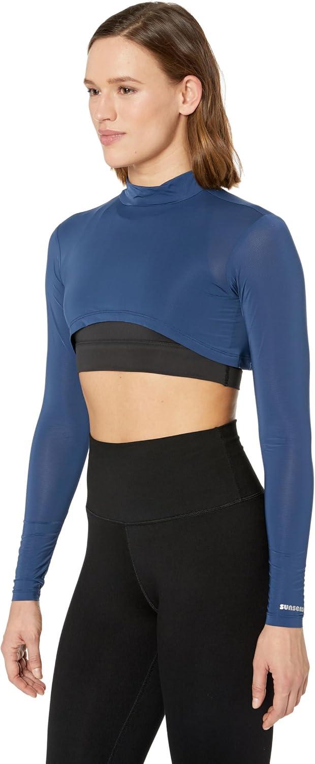 image:imageJamie Sadock Sunsense 35 SPF Lightweight Long Sleeve Mock Neck Crop Layering TopMoonlit