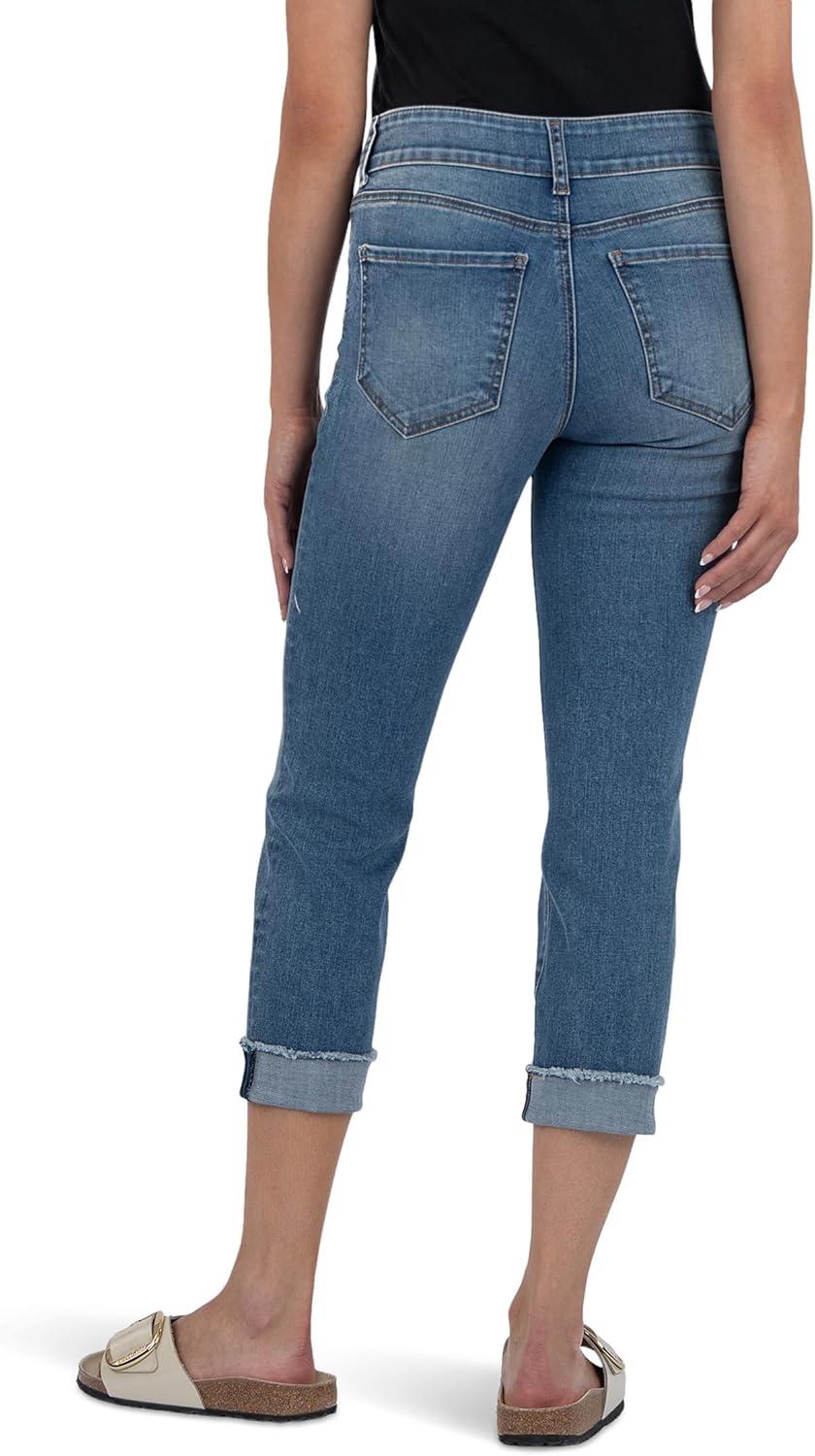 image:imageKUT from The Kloth Womens Amy Crop Straight Leg Roll UpNew