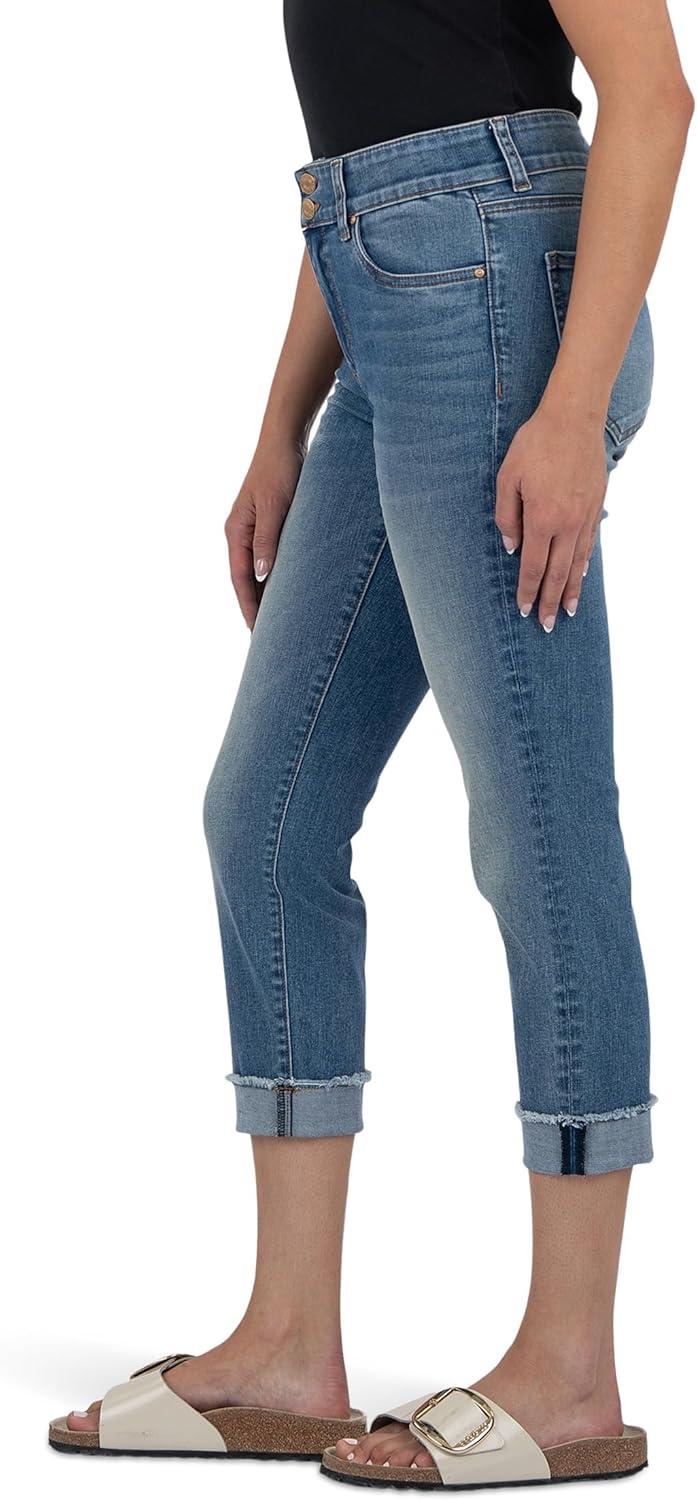 image:imageKUT from The Kloth Womens Amy Crop Straight Leg Roll UpNew