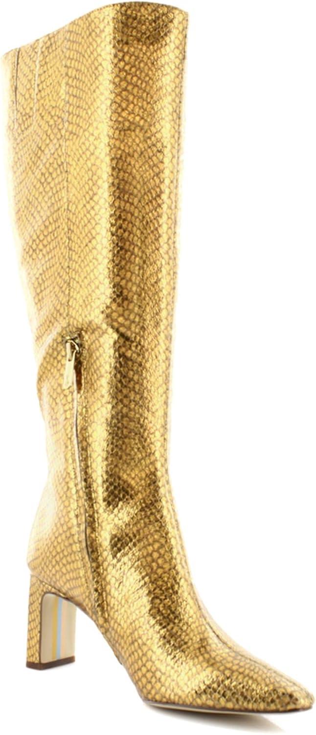 image:imageSam Edelman Womens Sylvia BootsMedallion Gold Snake Wide Calf