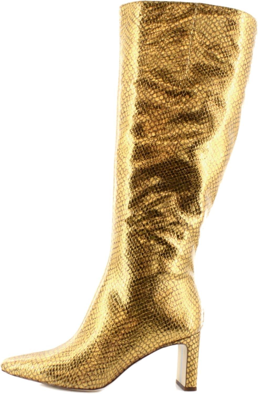 image:imageSam Edelman Womens Sylvia BootsMedallion Gold Snake Wide Calf