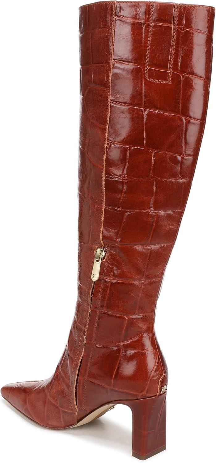 image:imageSam Edelman Womens Sylvia BootsNew Cognac Croco Leather