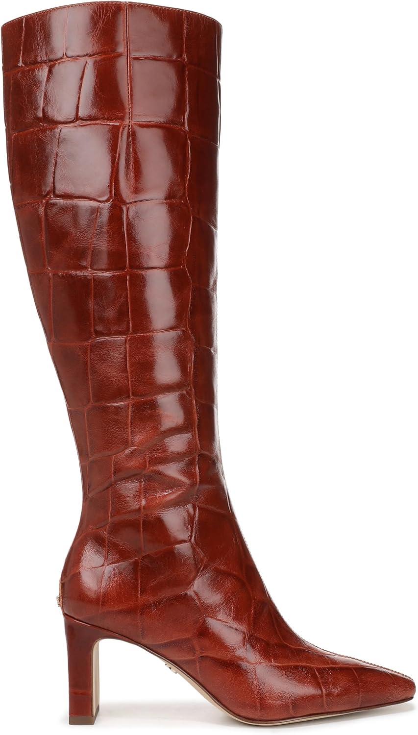 image:imageSam Edelman Womens Sylvia BootsNew Cognac Croco Leather