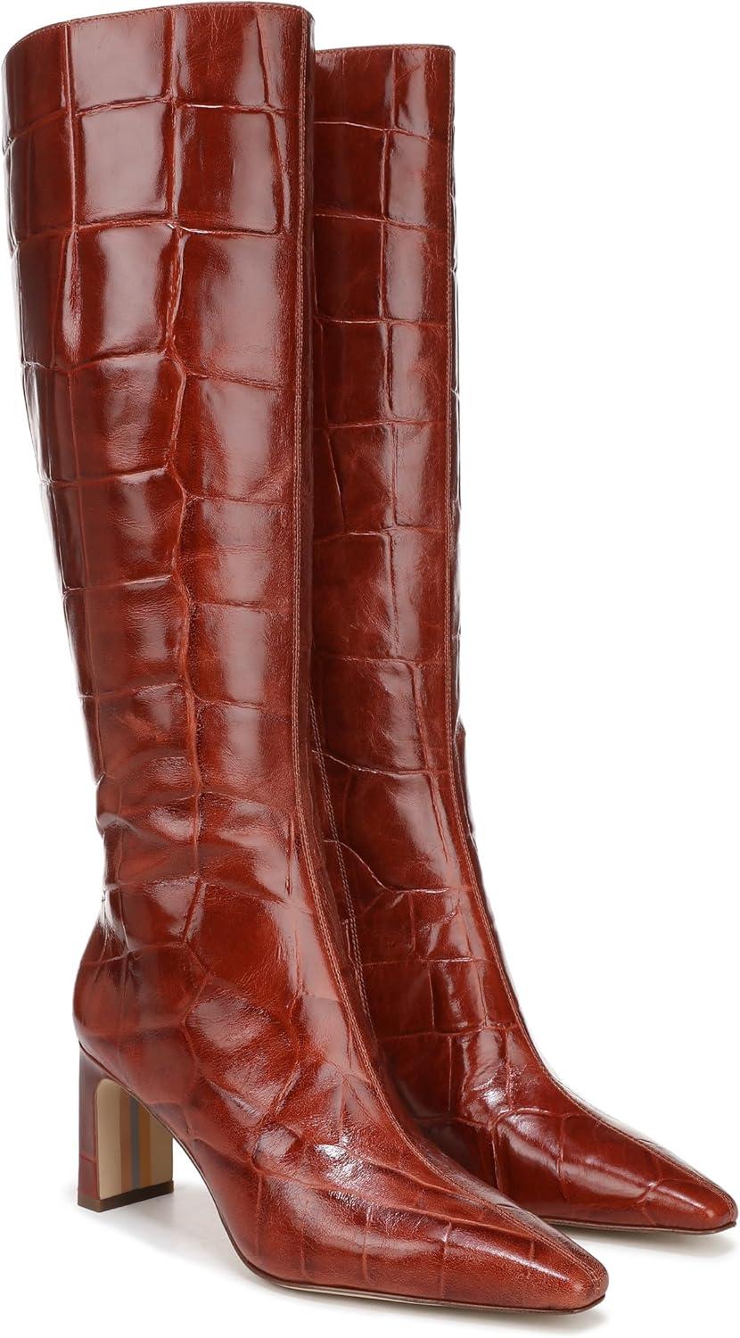 image:imageSam Edelman Womens Sylvia BootsNew Cognac Croco Leather