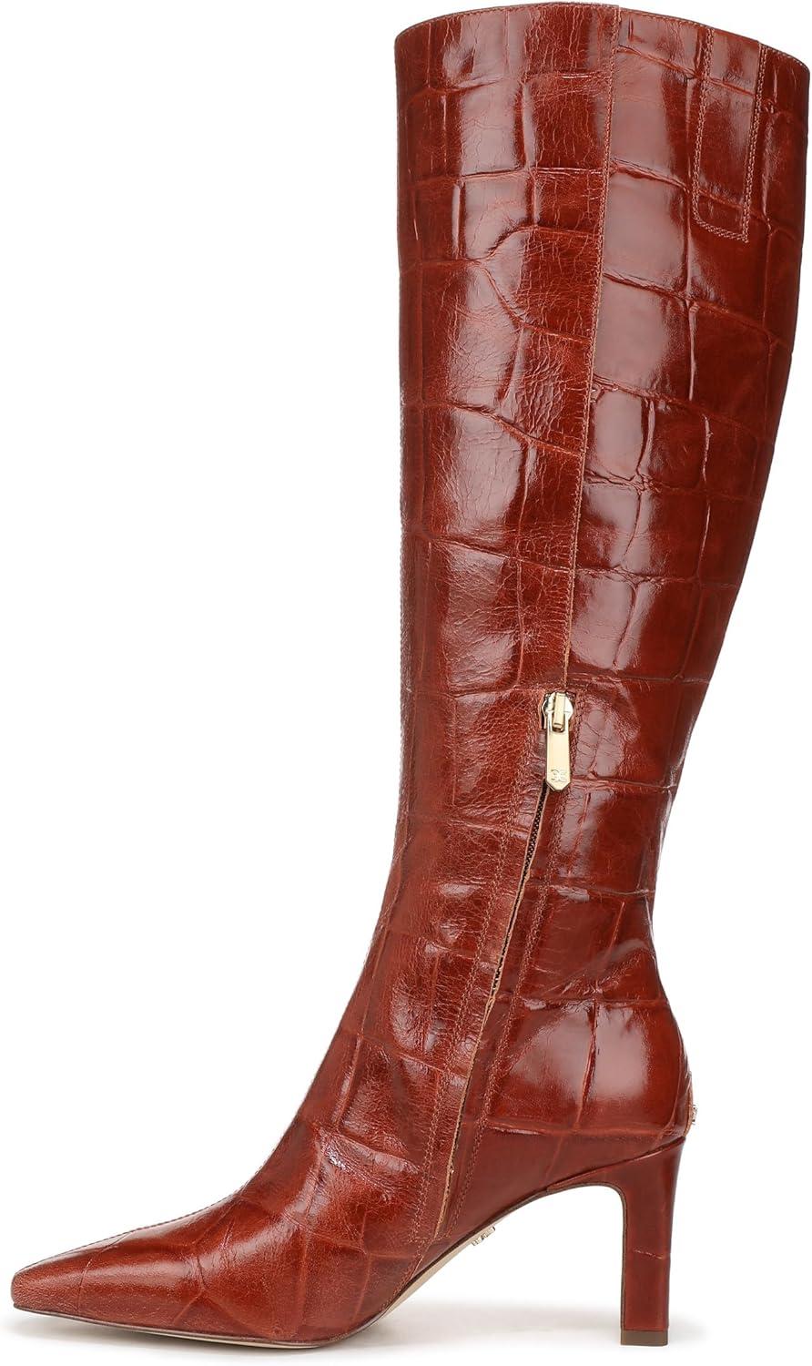 image:imageSam Edelman Womens Sylvia BootsNew Cognac Croco Leather