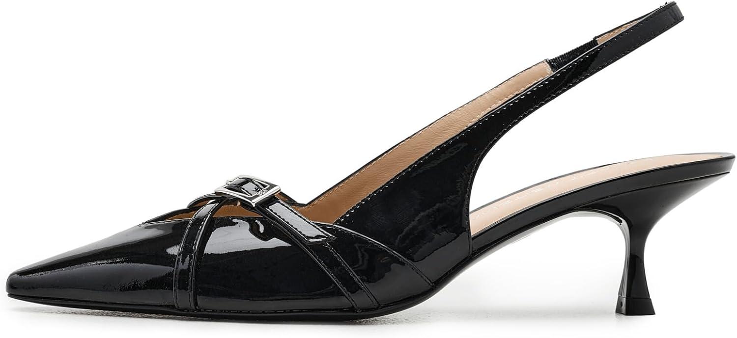 image:imageStuart Weitzman Womens Georgie Slingback 50 PumpBlack