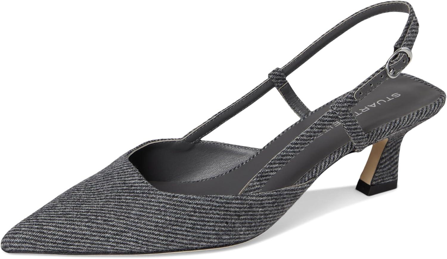 image:imageStuart Weitzman Womens Vinnie Slingback Pumps 50mmBlackWhite