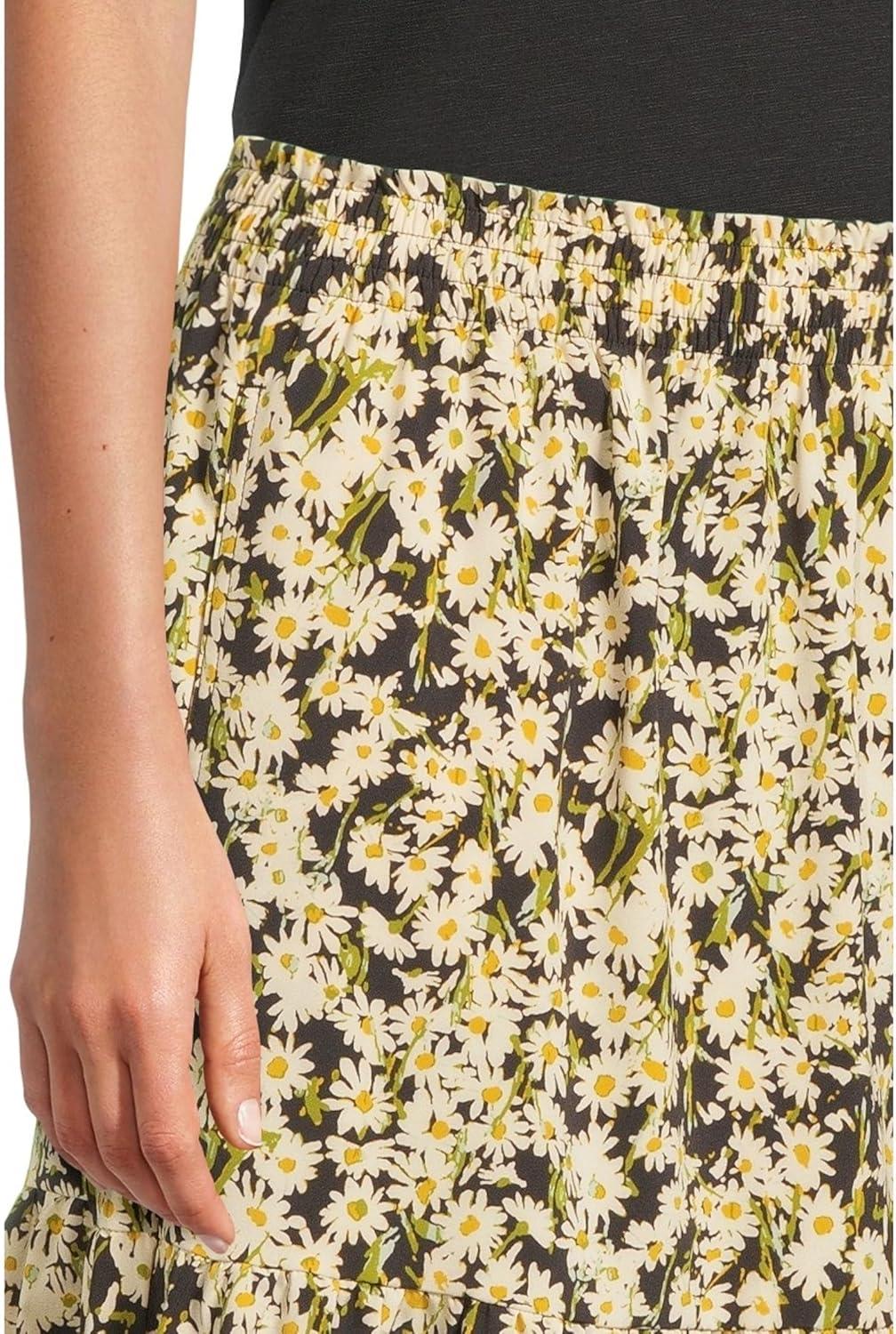 image:imageToadampCo Womens Sunkissed Tiered Midi SkirtBarley Daisy Field Print