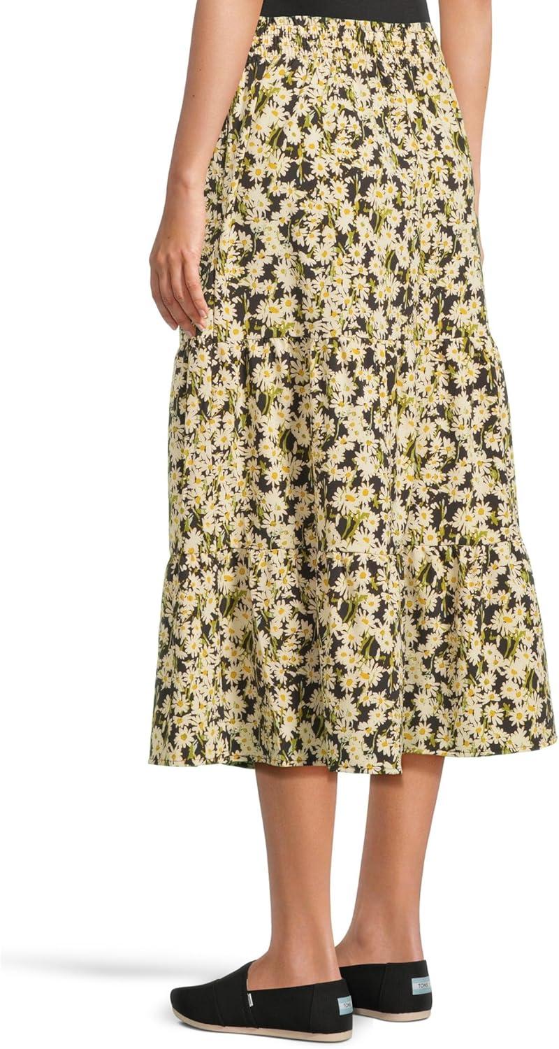 image:imageToadampCo Womens Sunkissed Tiered Midi SkirtBarley Daisy Field Print