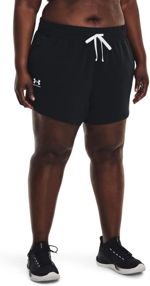 image:imageUnder Armour Womens Rival Terry Shorts001 Black White