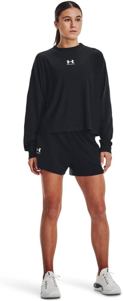 image:imageUnder Armour Womens Rival Terry Shorts001 Black White
