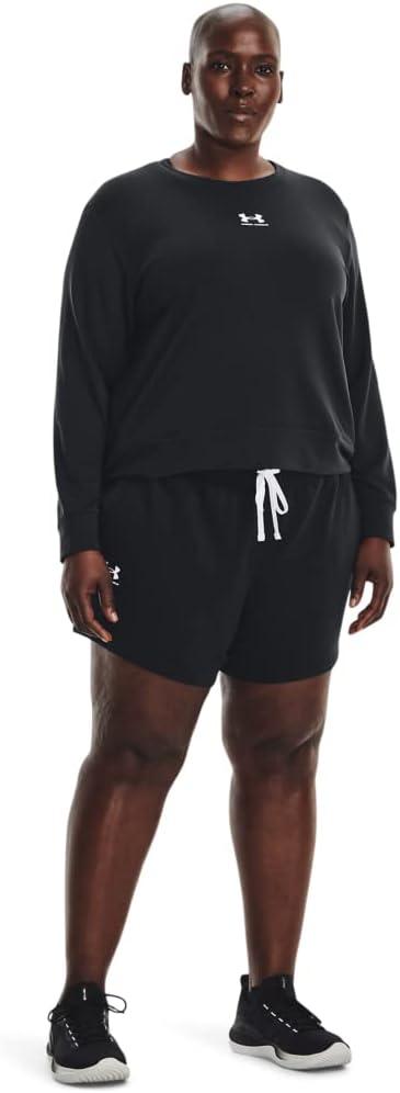 image:imageUnder Armour Womens Rival Terry Shorts001 Black White
