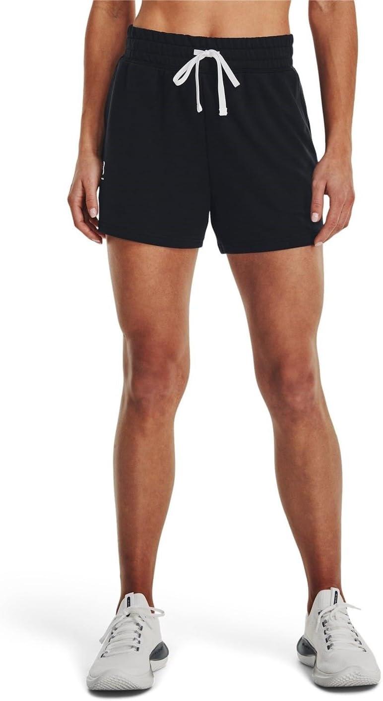 image:imageUnder Armour Womens Rival Terry Shorts001 Black White