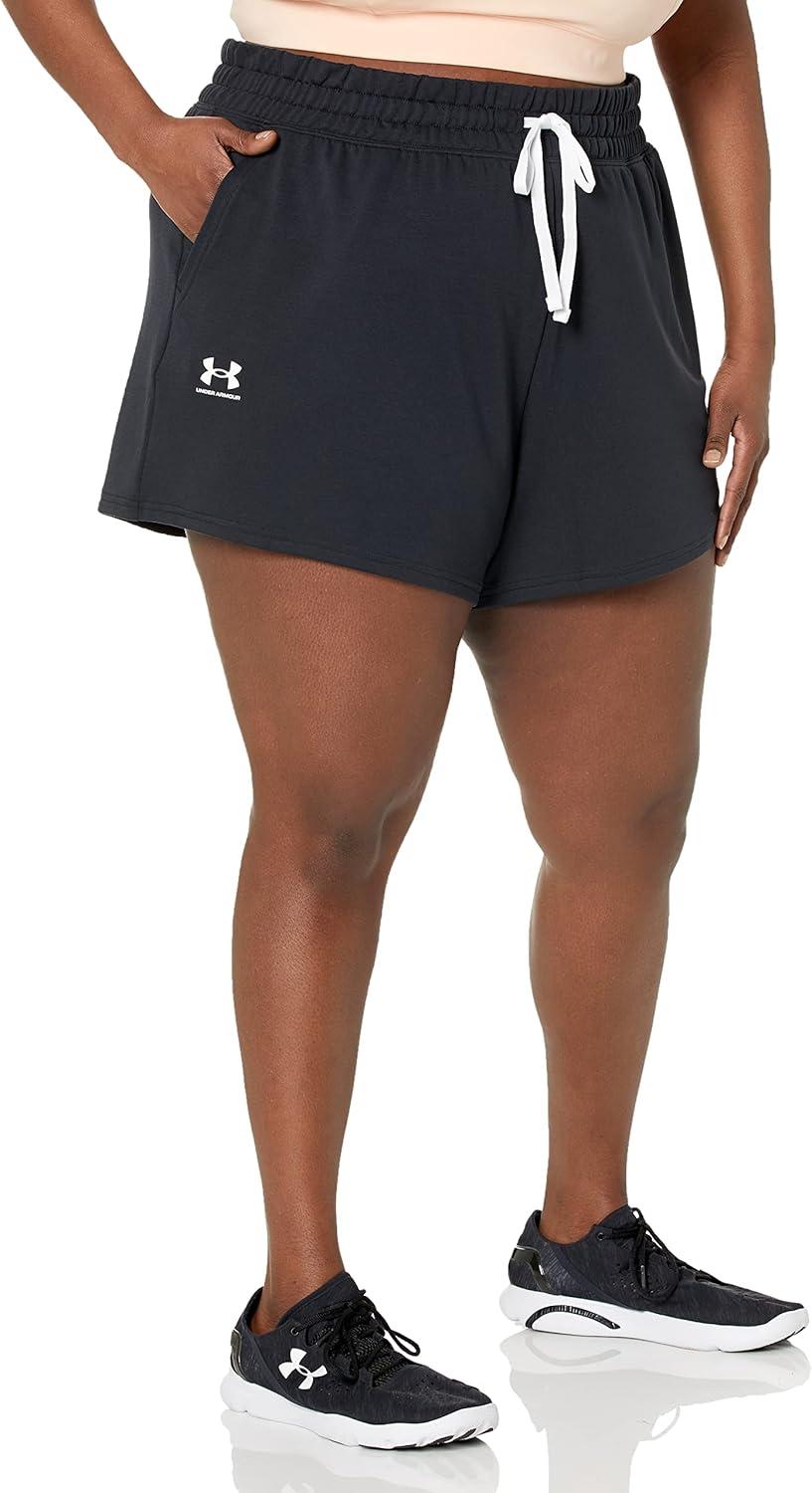 image:imageUnder Armour Womens Rival Terry Shorts001 Black White