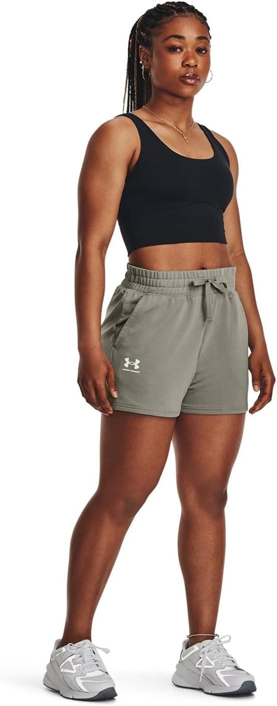 image:imageUnder Armour Womens Rival Terry Shorts504 Grove Green White