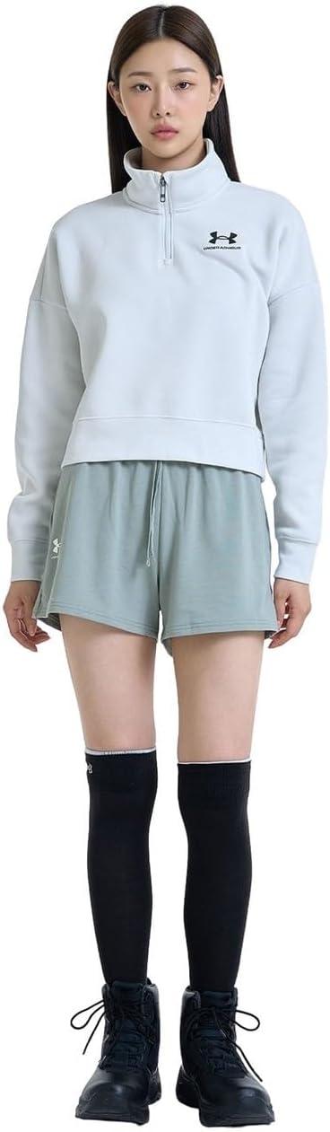 image:imageUnder Armour Womens Rival Terry Shorts504 Grove Green White