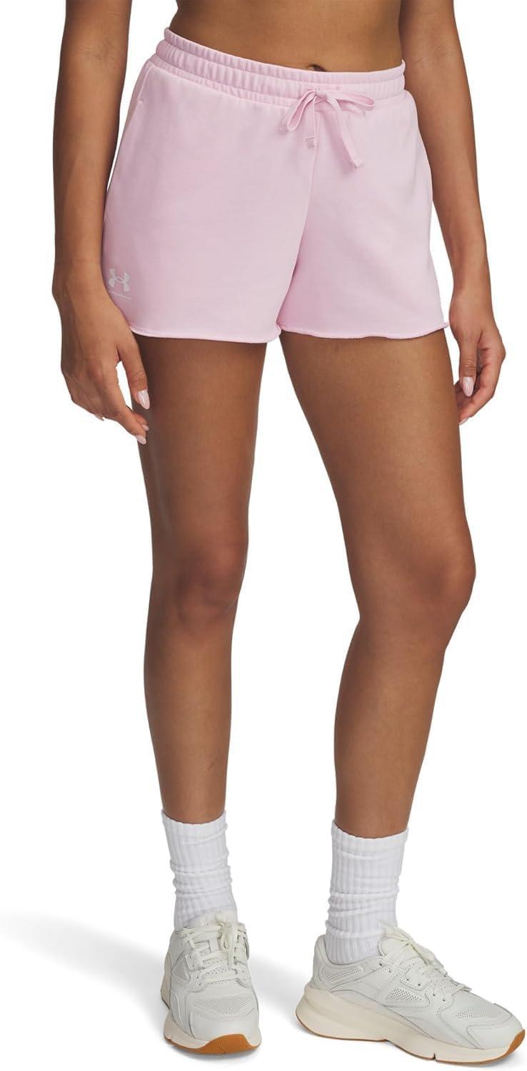 image:imageUnder Armour Womens Rival Terry ShortsBlackWhite 1