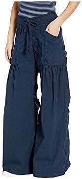 image:imageXCVI Womens Willow Wide Leg Stretch Poplin PantsAnchor Navy