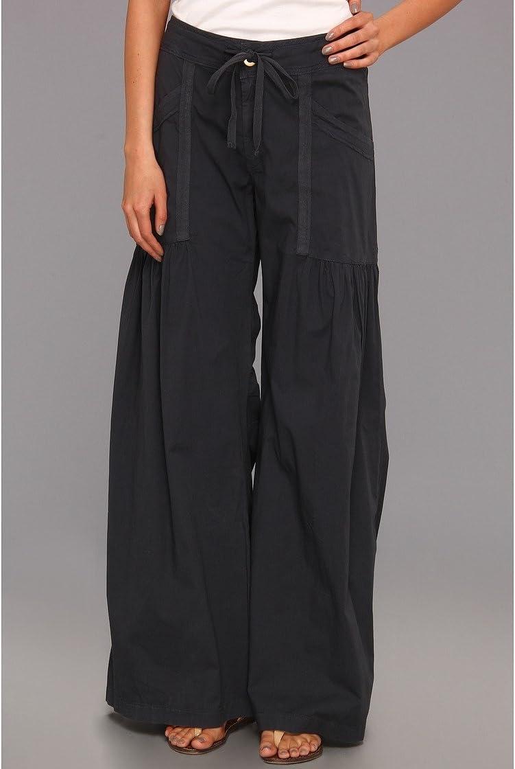 image:imageXCVI Womens Willow Wide Leg Stretch Poplin PantsCharcoal