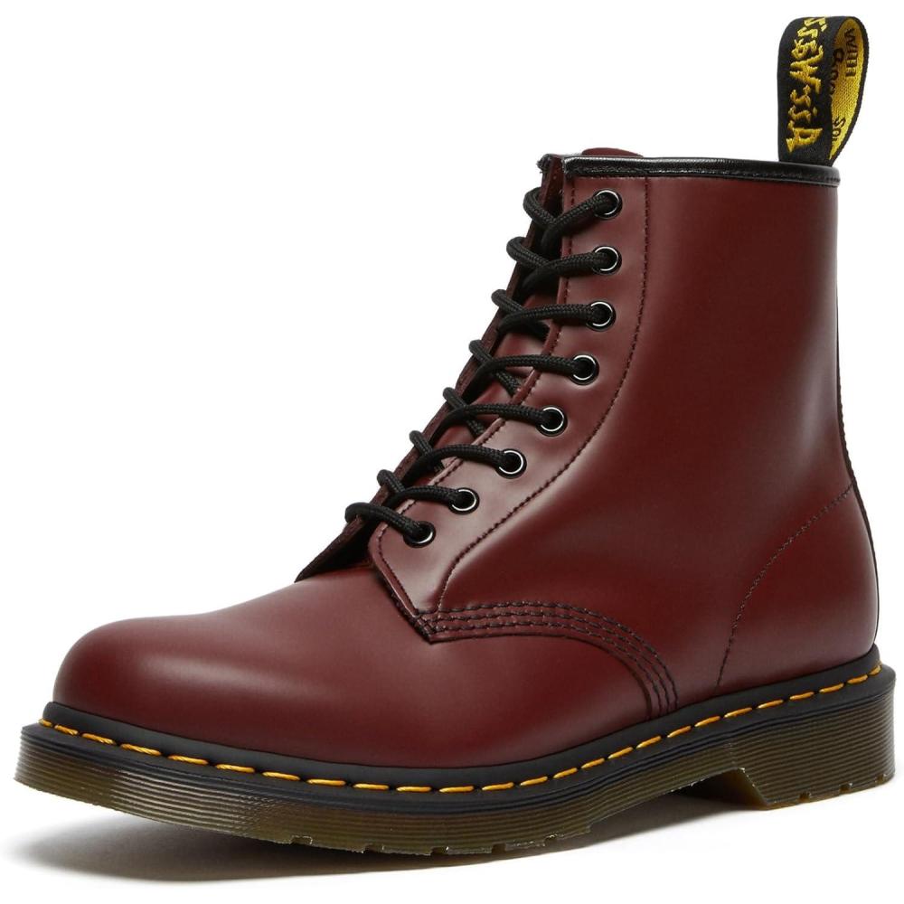 image:imageDr Martens Womens Maple Zip Steel Toe Light Industry BootsCherry Red Smooth