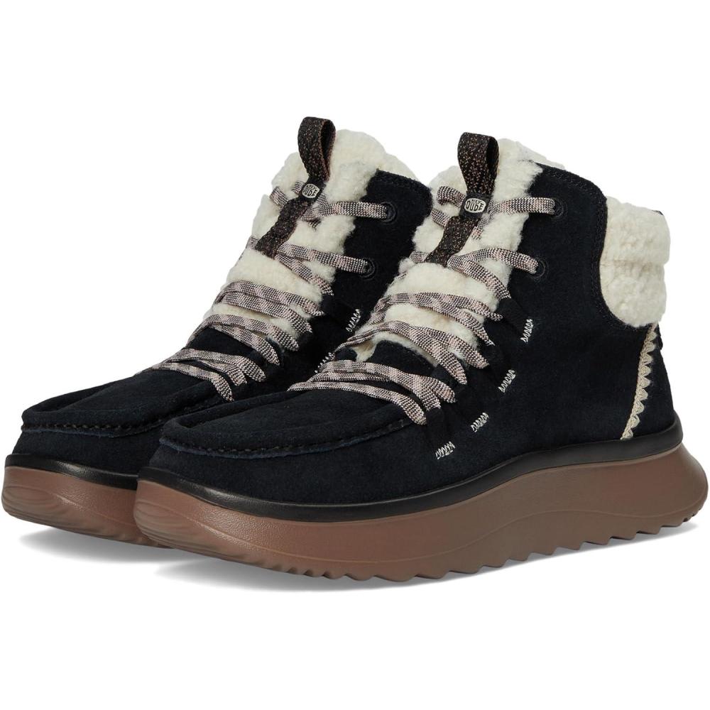 image:imageHEYDUDE womens Wendy Peak Apres Suede CozstitBlackTan