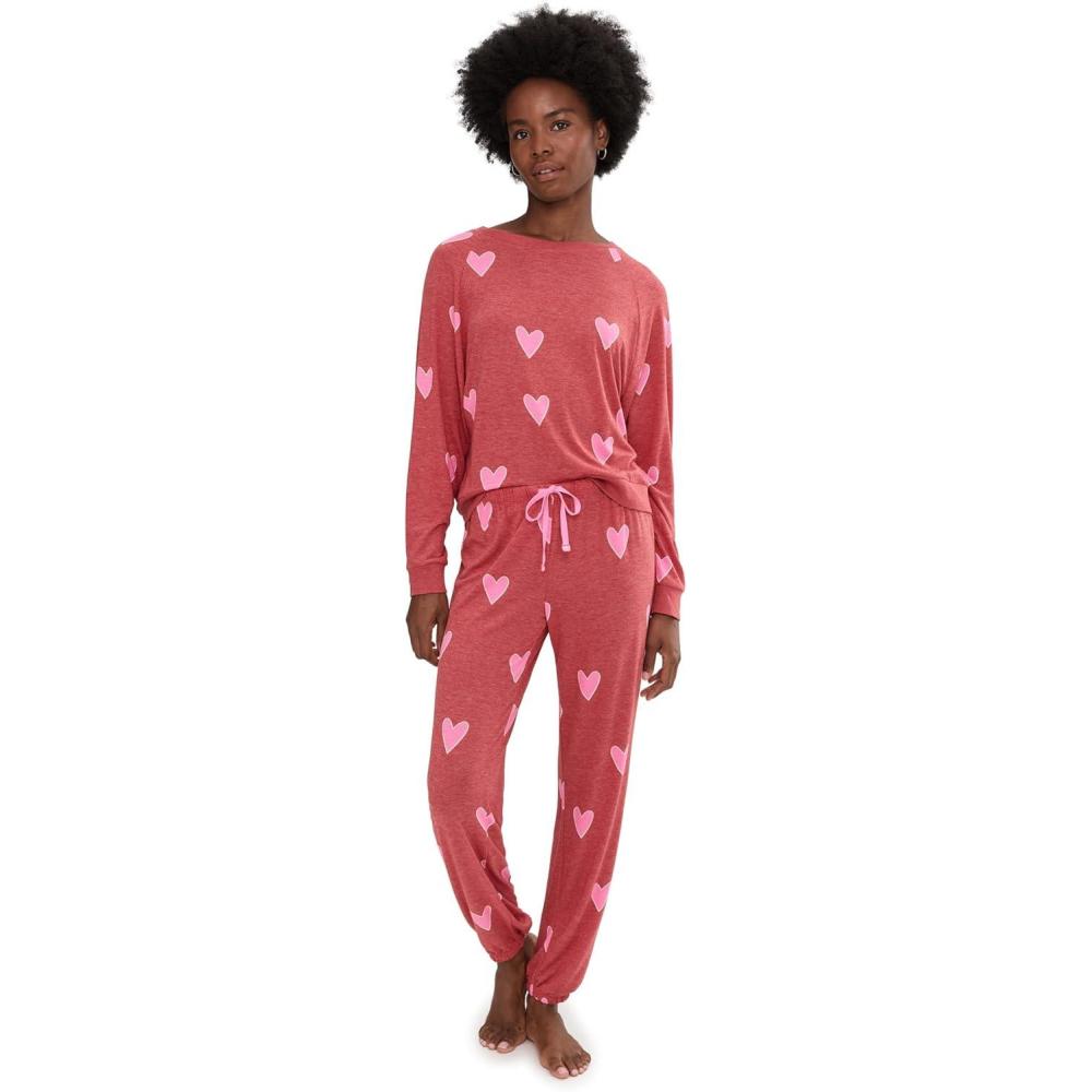 image:imageHoneydew Intimates womens Star Seeker Brushed Jersey Lounge SetCherry Hearts