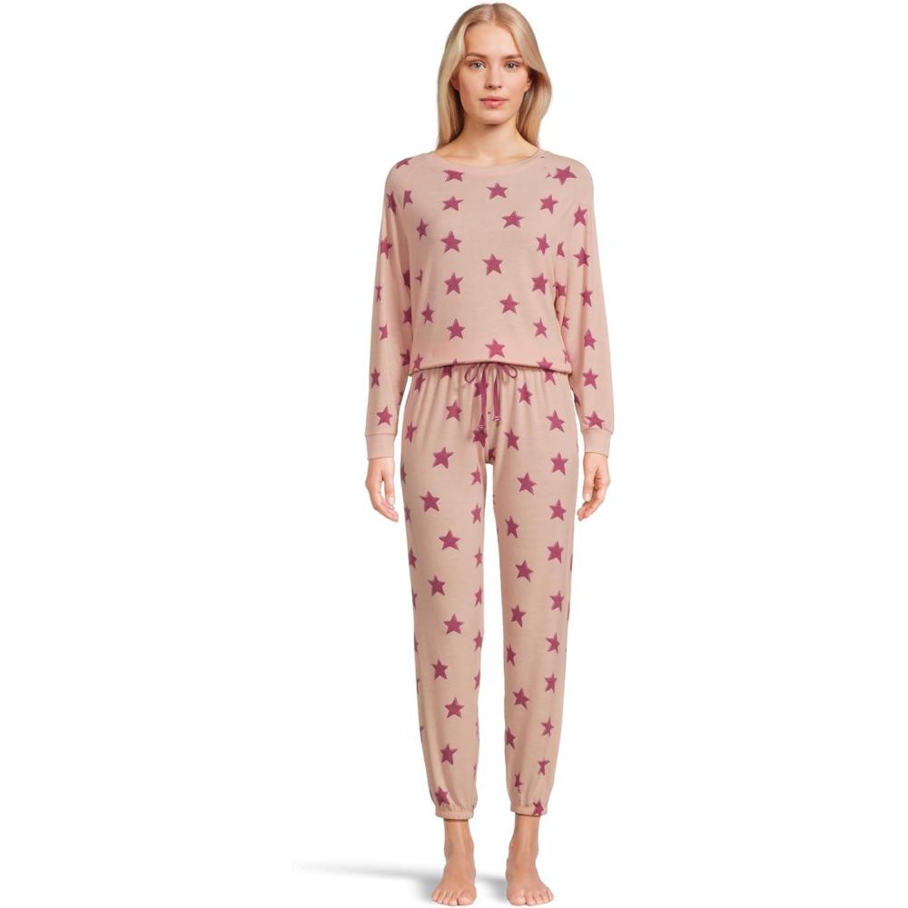 image:imageHoneydew Intimates womens Star Seeker Brushed Jersey Lounge SetSoft Pink Stars