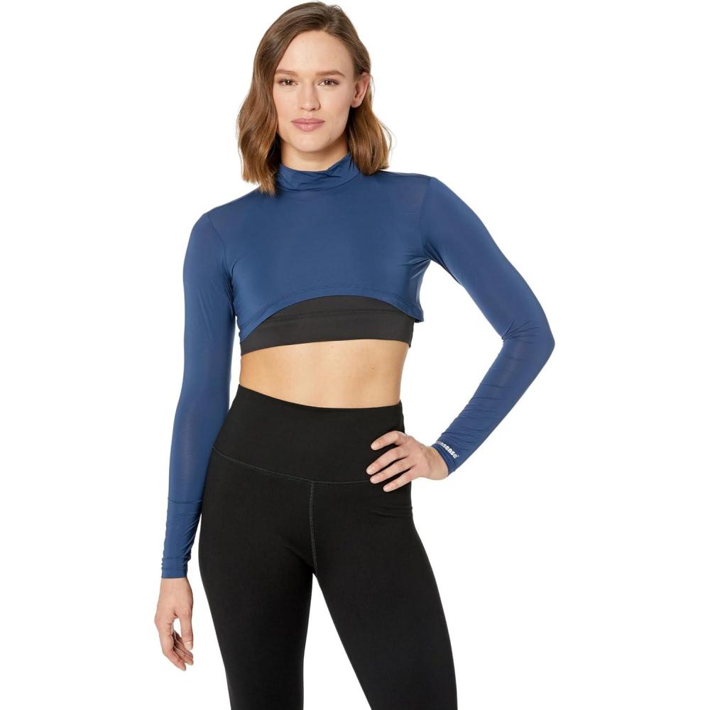 image:imageJamie Sadock Sunsense 35 SPF Lightweight Long Sleeve Mock Neck Crop Layering TopMoonlit