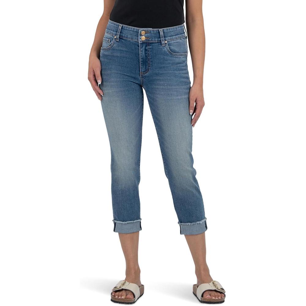 image:imageKUT from The Kloth Womens Amy Crop Straight Leg Roll UpNew