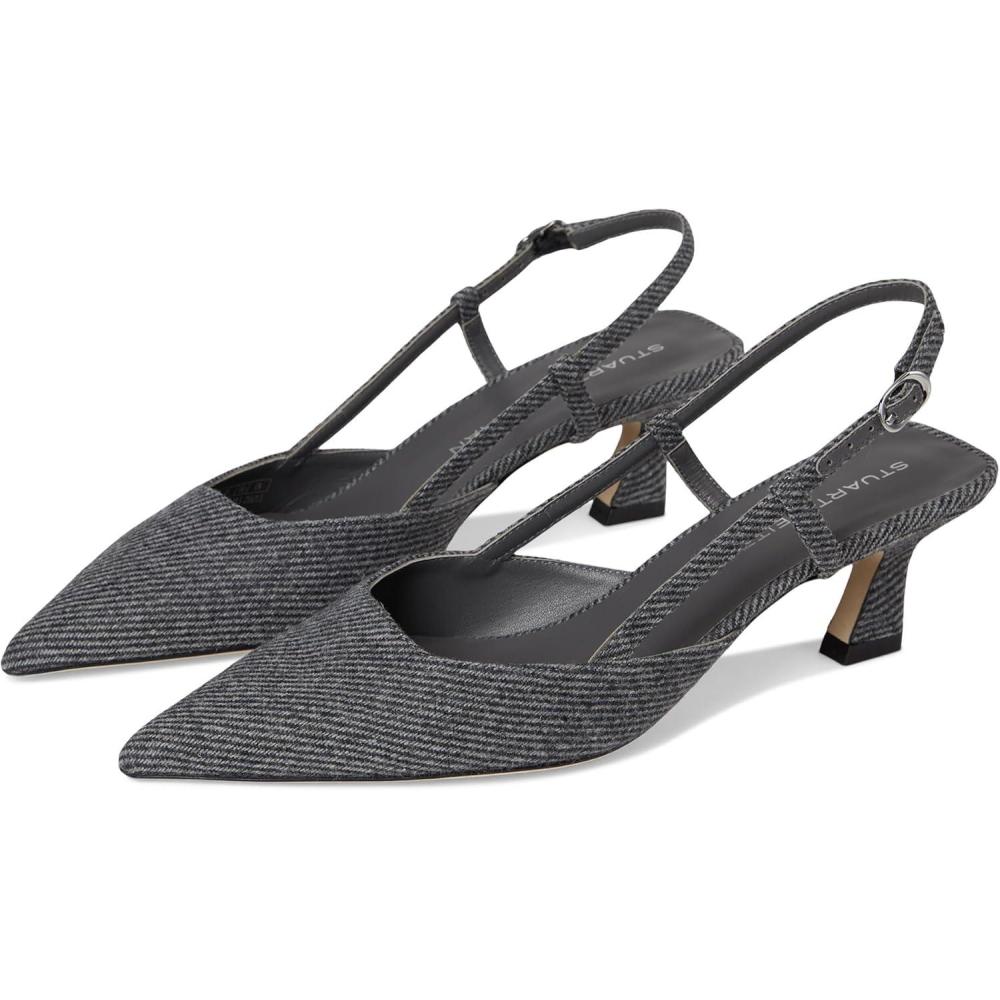 image:imageStuart Weitzman Womens Vinnie Slingback Pumps 50mmBlackWhite