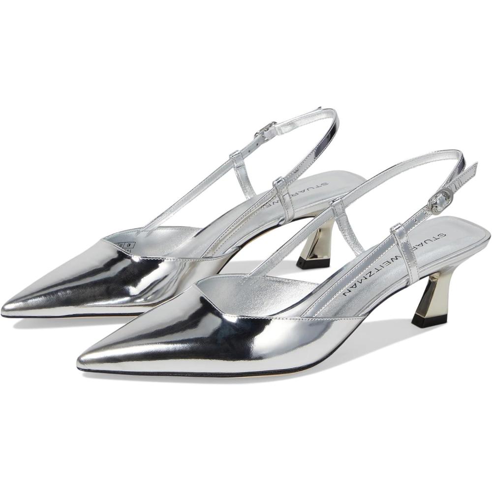 image:imageStuart Weitzman Womens Vinnie Slingback Pumps 50mmSilver