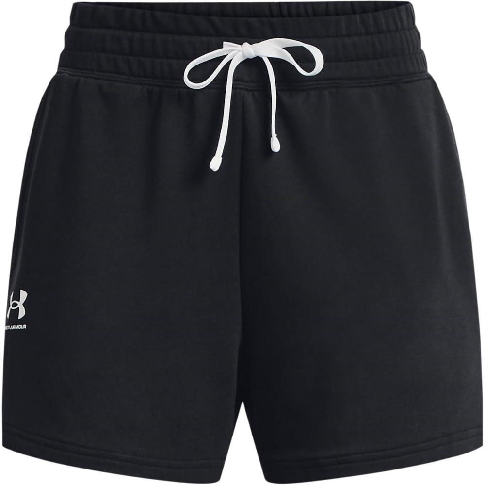 image:imageUnder Armour Womens Rival Terry Shorts001 Black White