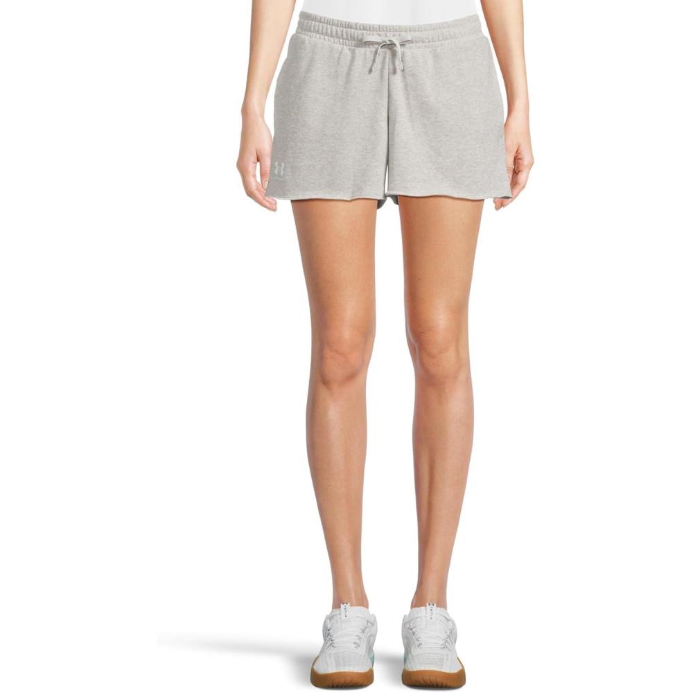 image:imageUnder Armour Womens Rival Terry ShortsMod Gray Light HeatherWhite