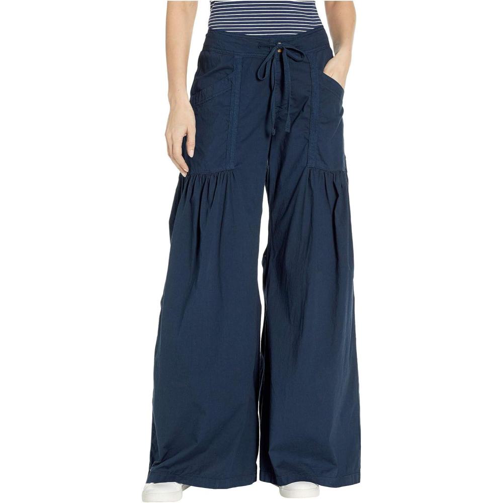 image:imageXCVI Womens Willow Wide Leg Stretch Poplin PantsAnchor Navy