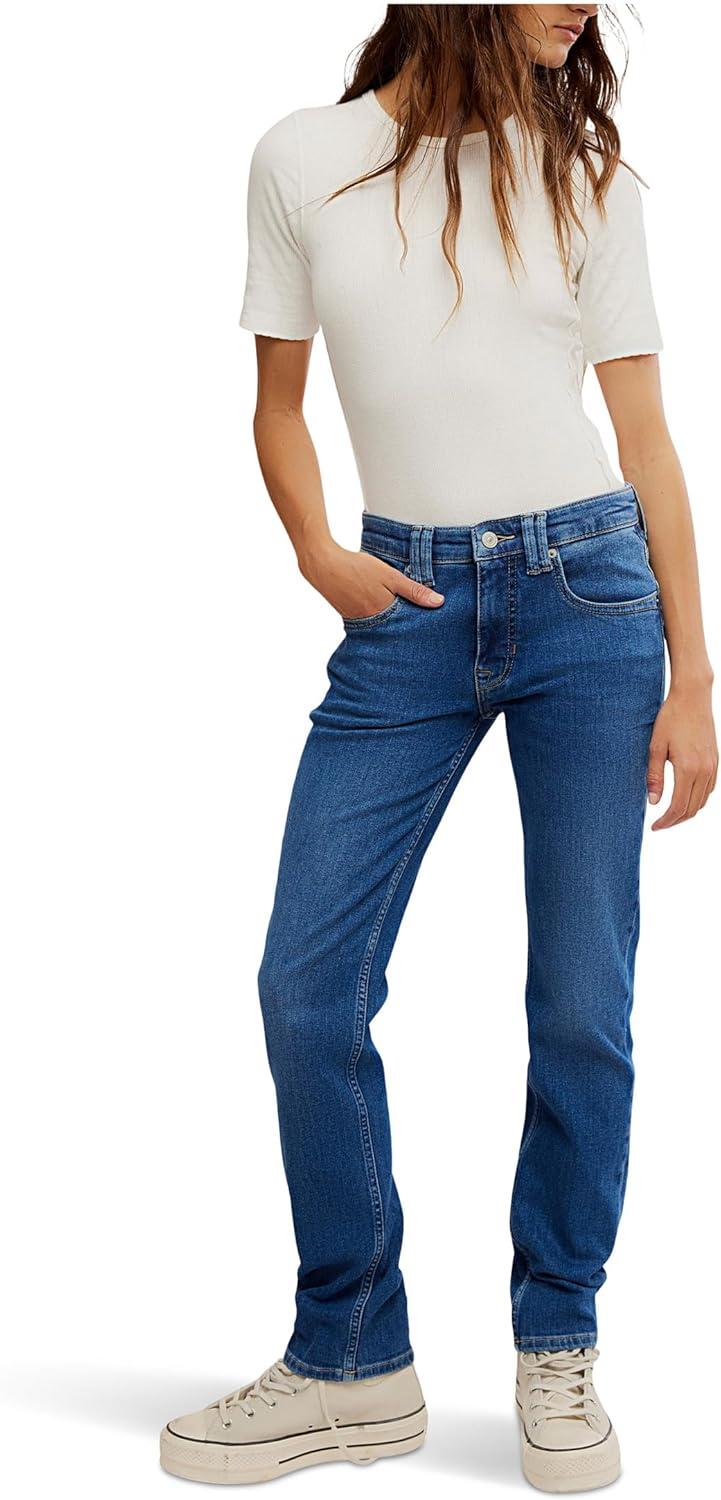 image:imageFree People Womens Oracle Low Rise Slim Straight JeansSkys the Limit