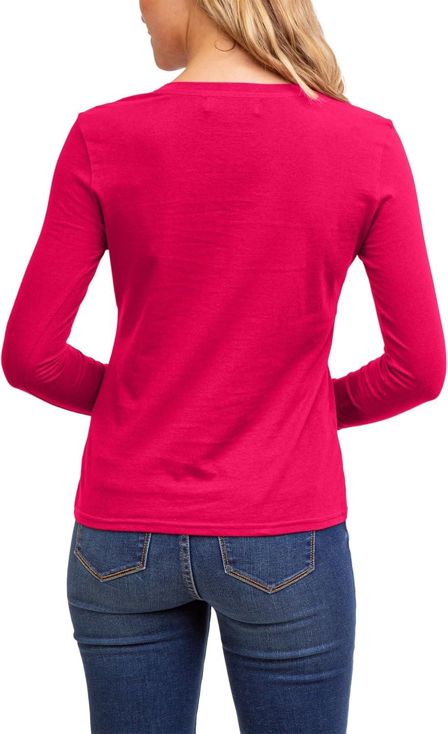 image:imageUS POLO ASSN USPA Long Sleeve VNeck TeeHillsdale Fuchsia