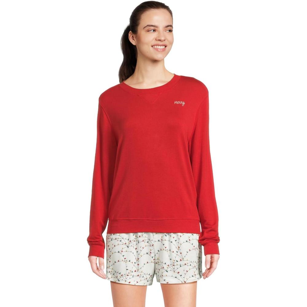 image:imageHoneydew Intimates womens Sugar Sweetheart Long Sleeve Shortie SetHoliday Lights