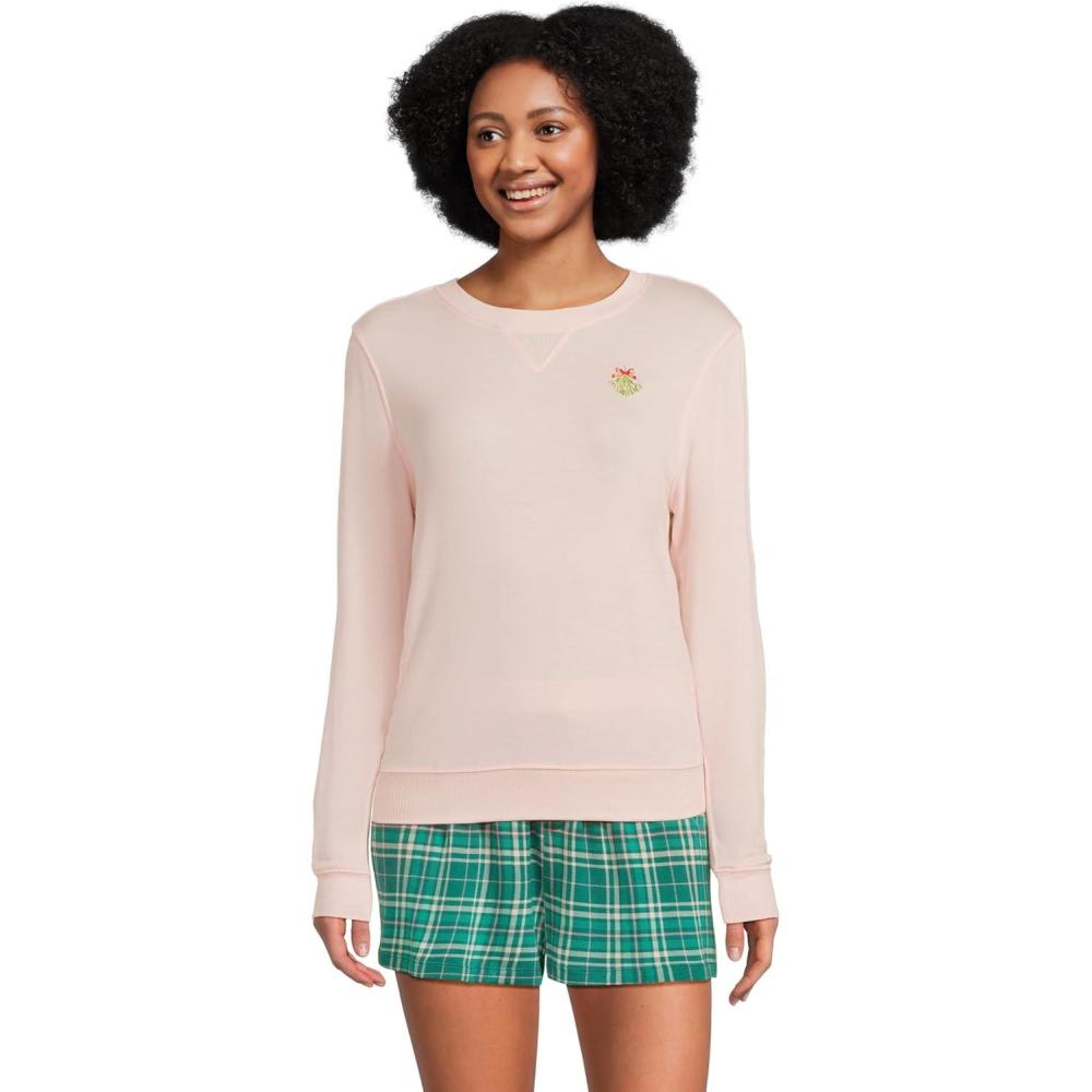 image:imageHoneydew Intimates womens Sugar Sweetheart Long Sleeve Shortie SetMistletoe Plaid