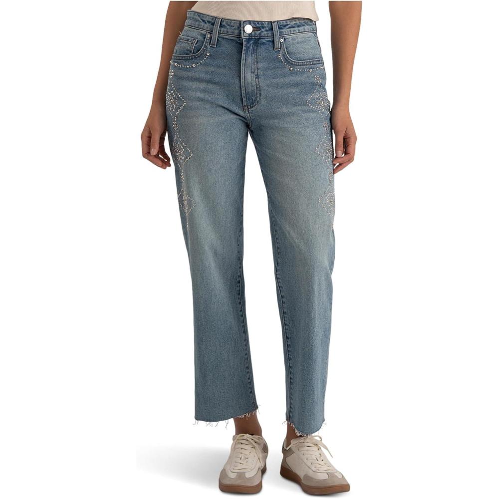 image:imageKUT from the Kloth Womens Fay HighRise Ankle Straight Leg Zipper Fly in AglowAglow