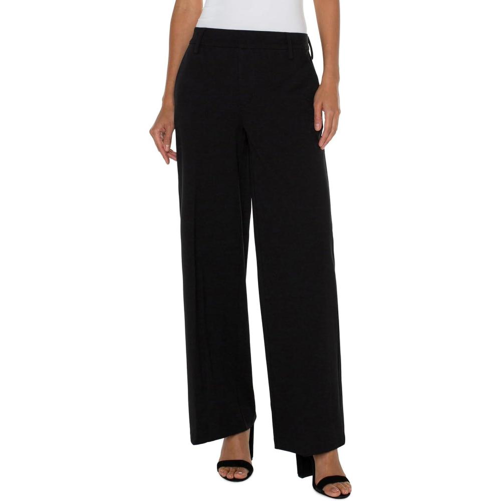 image:imageLiverpool Womens Kelsey Wide Leg Trouser Ponte PantDress PantsBlack