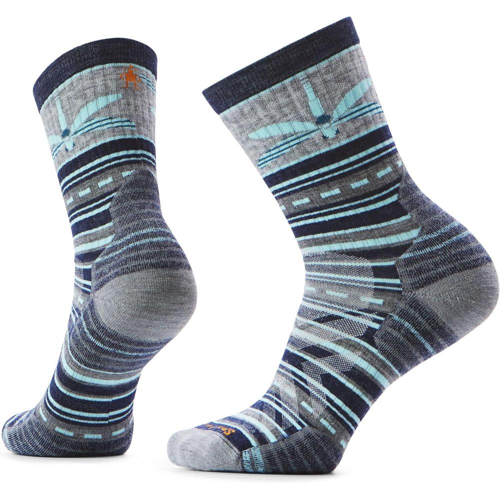image:imageSmartwool Womens Hike Targeted Cushion Dragon Stitch Mid Crew SocksDeep Navy