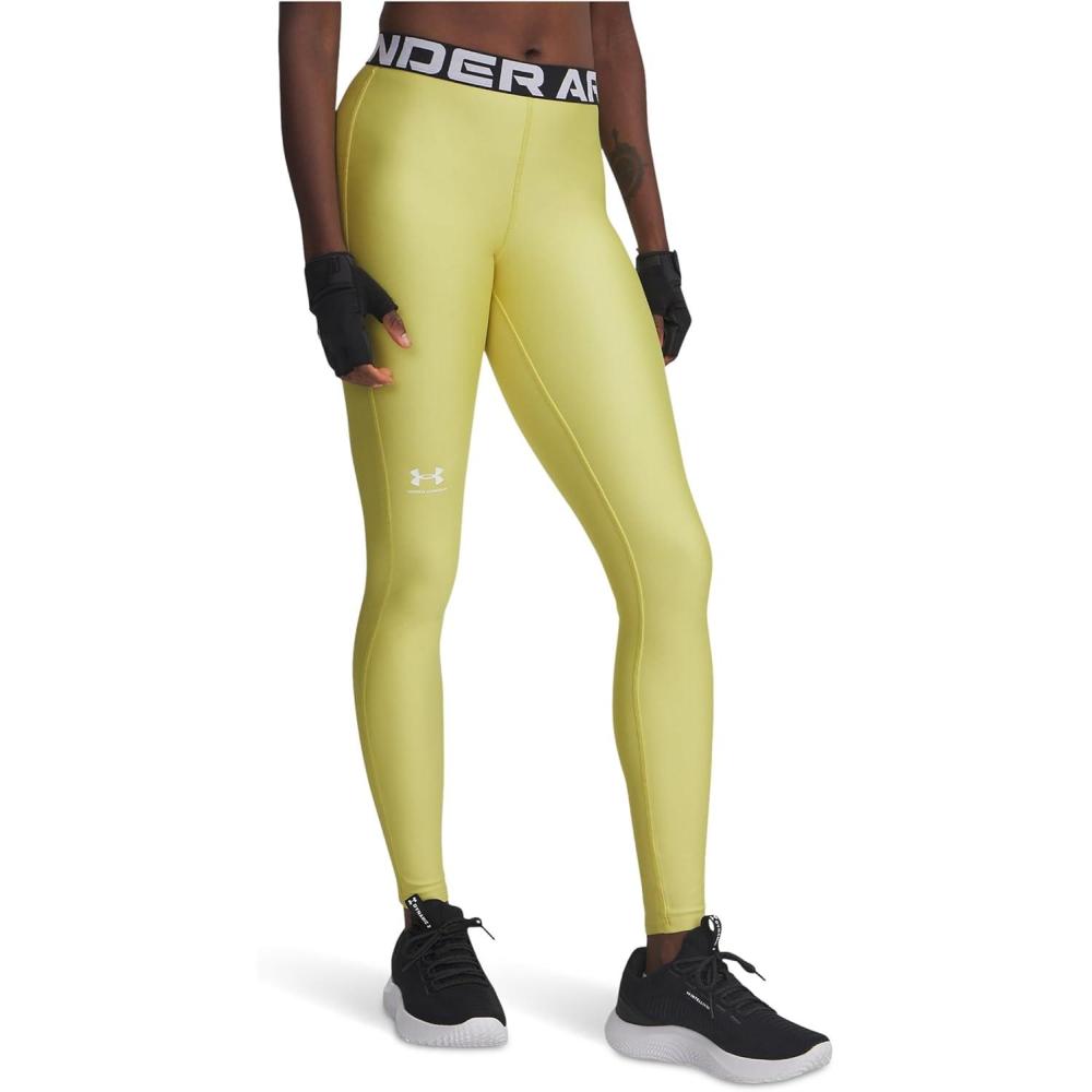 image:imageUnder Armour Womens HeatGear Authentics LeggingsYellow ShadeWhite