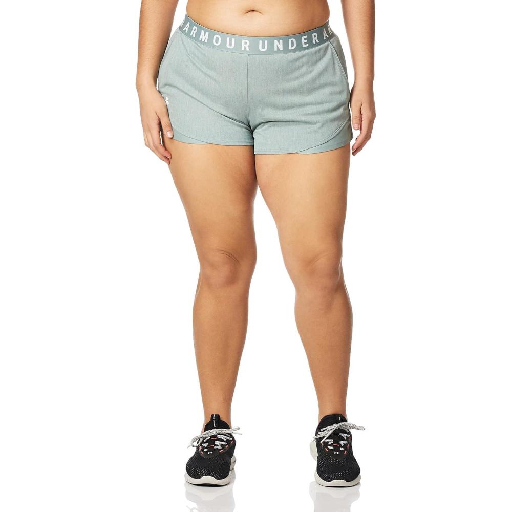 image:imageUnder Armour Womens Play Up Twist Shorts 30Silica Green 348White