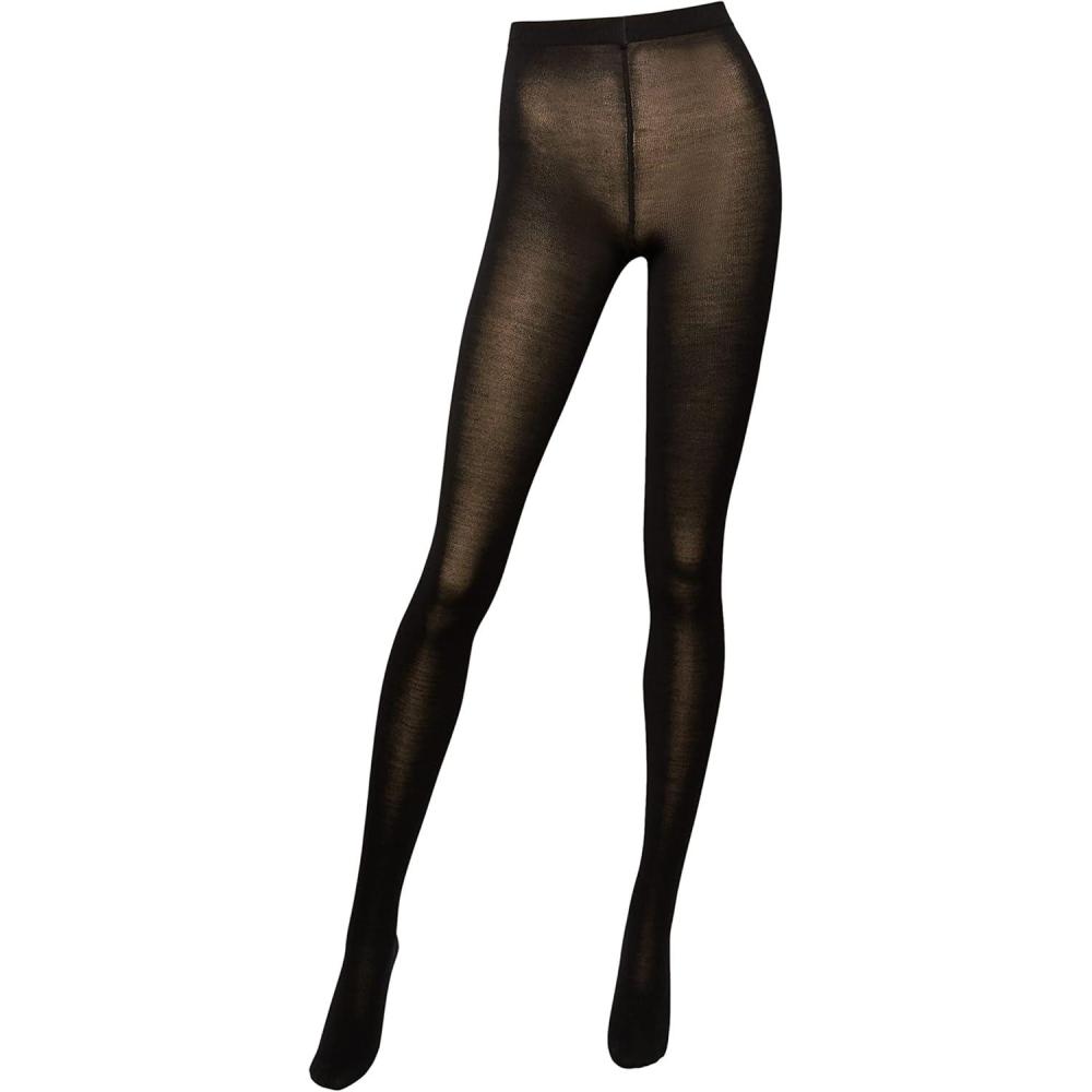 image:imageWolford Merino Duo Pack Wool Tights For Women Thermal Opaque 200 Denier With Reinforced HeelBlack