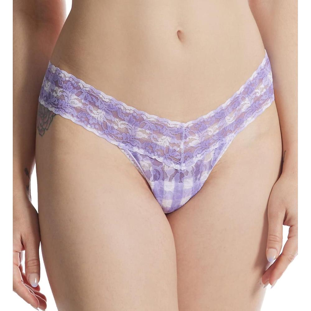 image:imagehanky panky womens Signature Lace Printed Low Rise ThongVarsity Gingham