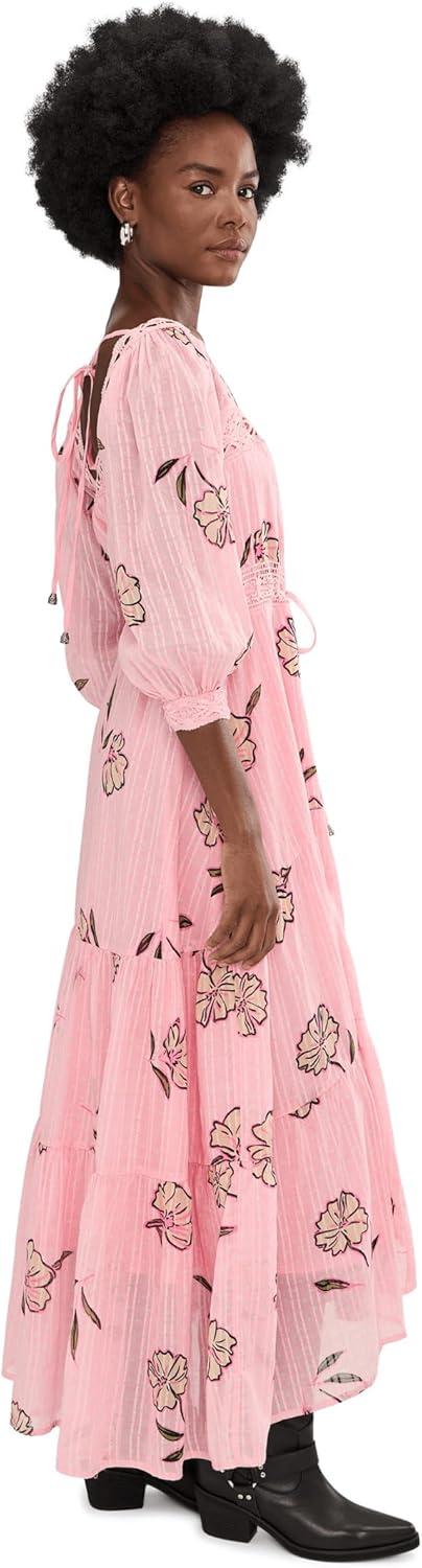 image:imageFree People Womens Morning Meadows LongSleeve Maxi DressBlushing Pink Combo