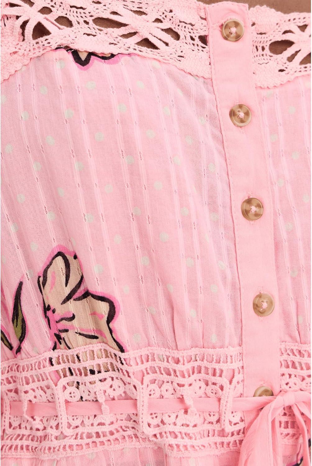image:imageFree People Womens Morning Meadows LongSleeve Maxi DressBlushing Pink Combo